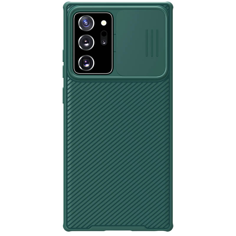 Карбоновая накладка Nillkin Camshield (шторка на камеру) для Samsung Galaxy Note 20 Ultra (Зеленый / Dark Green)