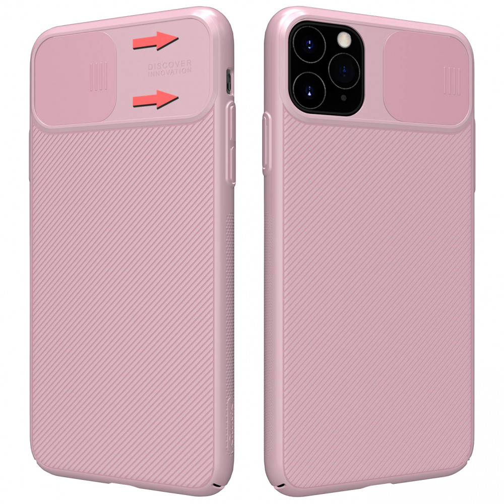 Карбоновая накладка Nillkin Camshield (шторка на камеру) для Apple iPhone 11 Pro (5.8") (Розовый / Pink)