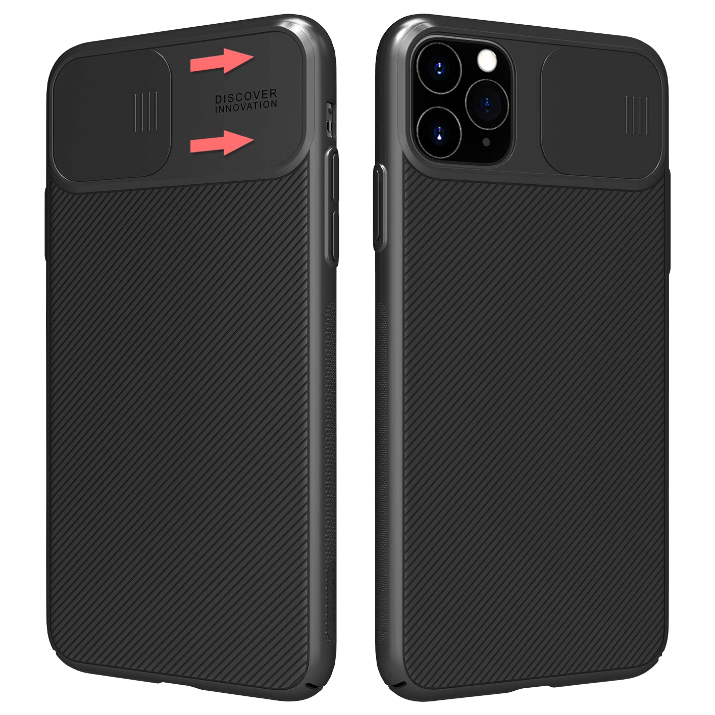 Карбоновая накладка Nillkin Camshield (шторка на камеру) для Apple iPhone 11 Pro Max (6.5") (Черный / Black)