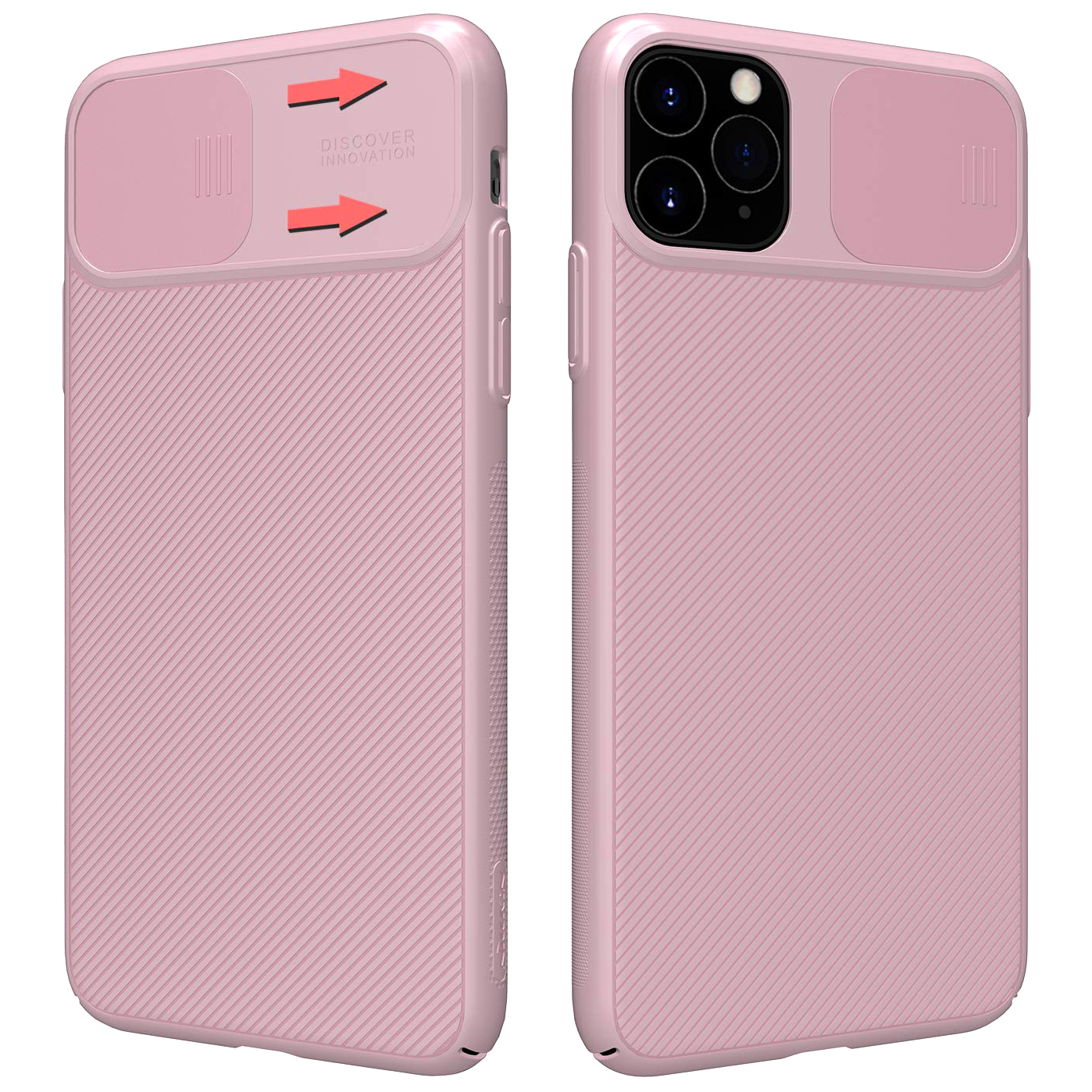 Карбоновая накладка Nillkin Camshield (шторка на камеру) для Apple iPhone 11 Pro Max (6.5") (Розовый / Pink)