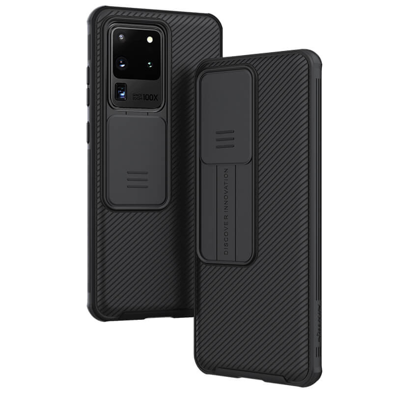 Карбоновая накладка Nillkin Camshield (шторка на камеру) для Samsung Galaxy S20 Ultra (Черный / Black)