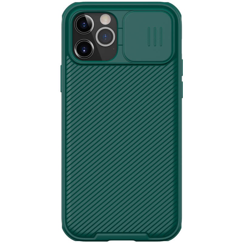 Карбонова накладка Nillkin Camshield (зі шторкою для камери) для Apple iPhone 12 Pro Max (Зелений / Dark Green)