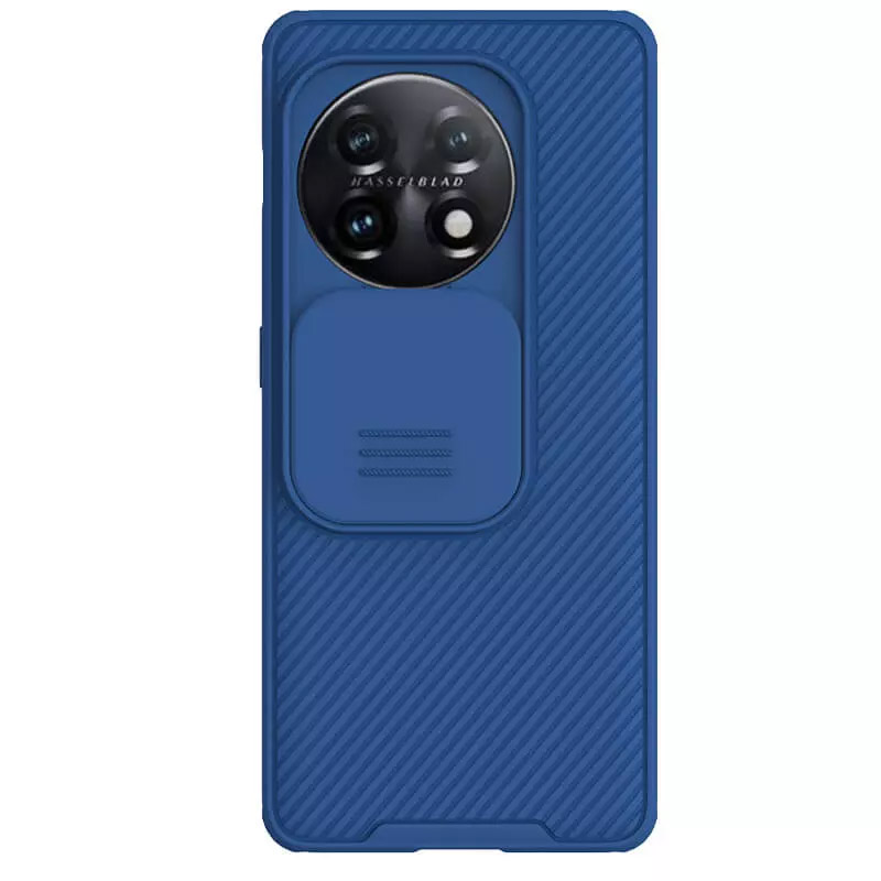 Карбоновая накладка Nillkin Camshield (шторка на камеру) для OnePlus 11 (Синий / Blue)