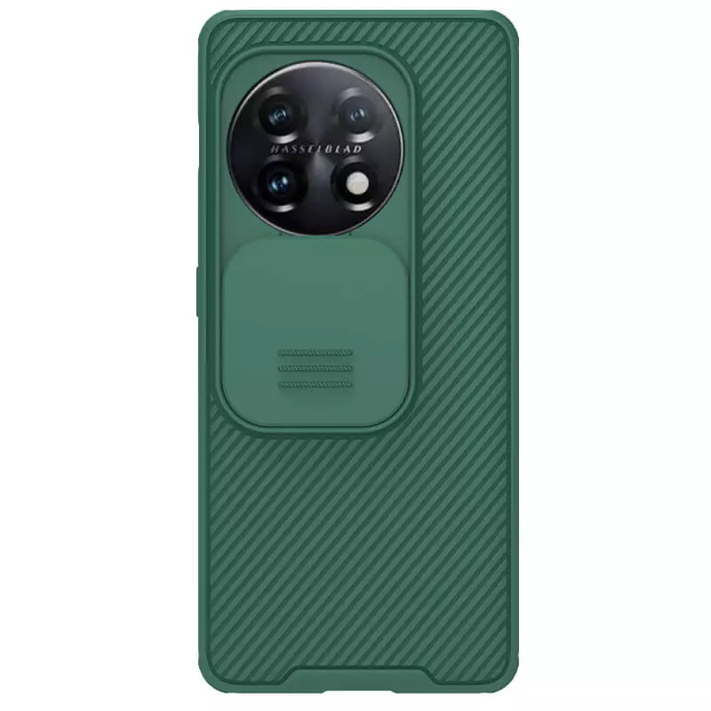 Карбонова накладка Nillkin Camshield (зі шторкою для камери) для OnePlus 11 (Зелений / Dark Green)