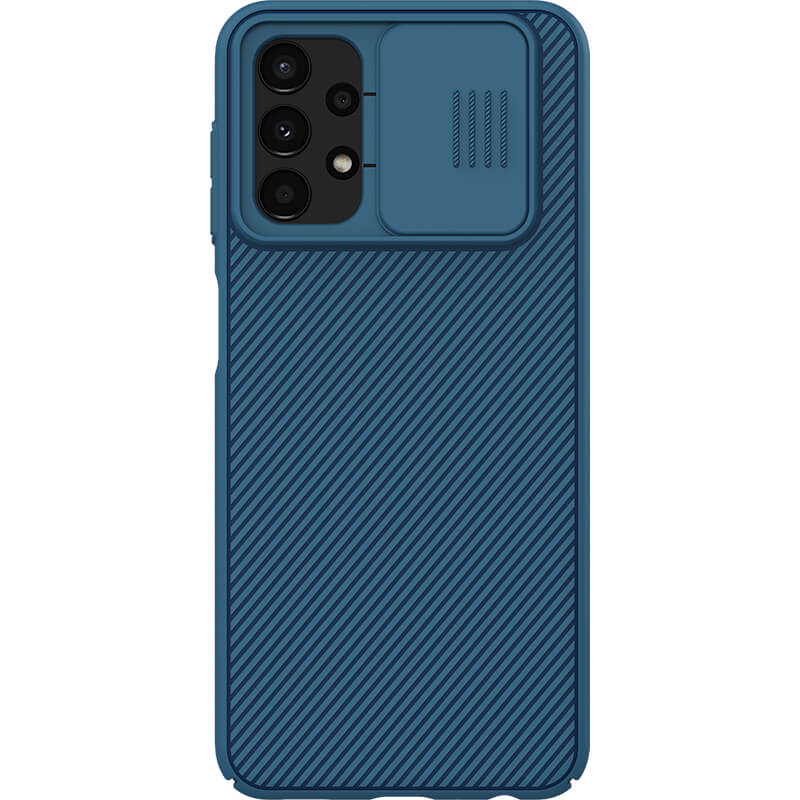 Карбоновая накладка Nillkin Camshield (шторка на камеру) для Samsung Galaxy A13 4G (Синий / Blue)