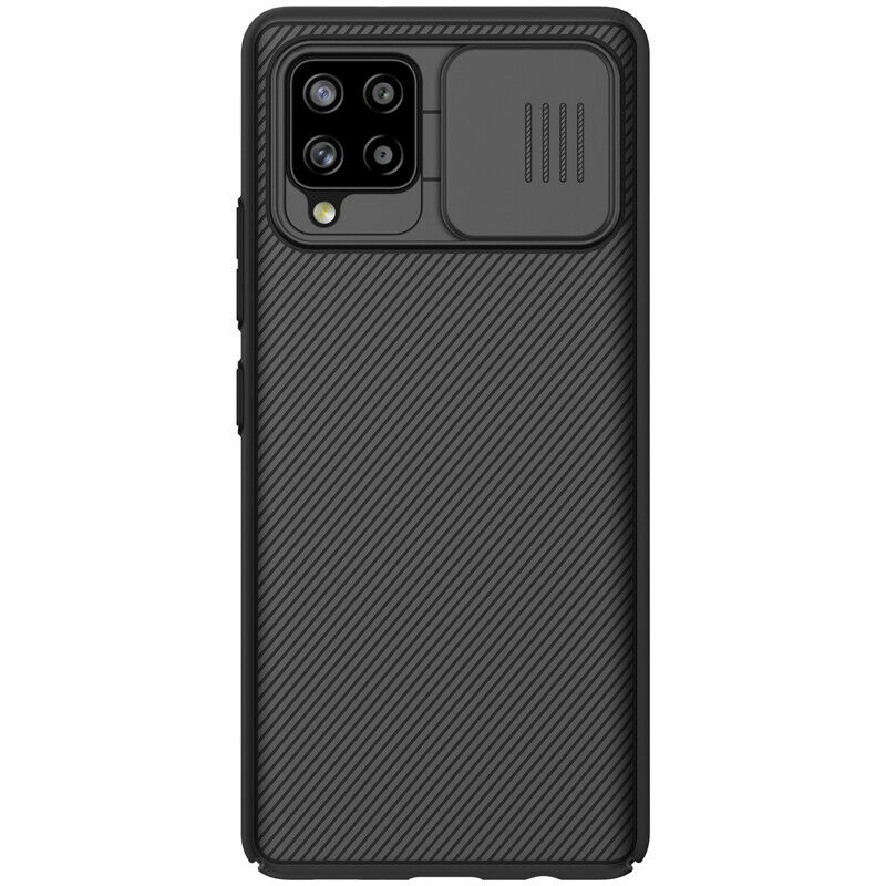 Карбоновая накладка Nillkin Camshield (шторка на камеру) для Samsung Galaxy A22 4G / M32 (Черный / Black)