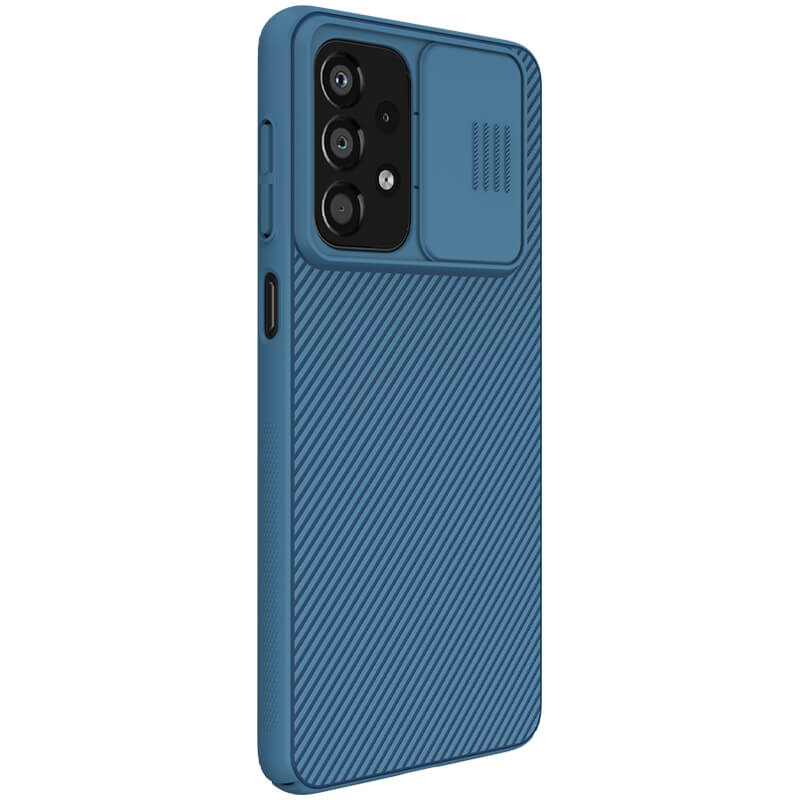 Карбоновая накладка Nillkin Camshield (шторка на камеру) для Samsung Galaxy A53 5G Синий / Blue в магазине onecase.com.ua