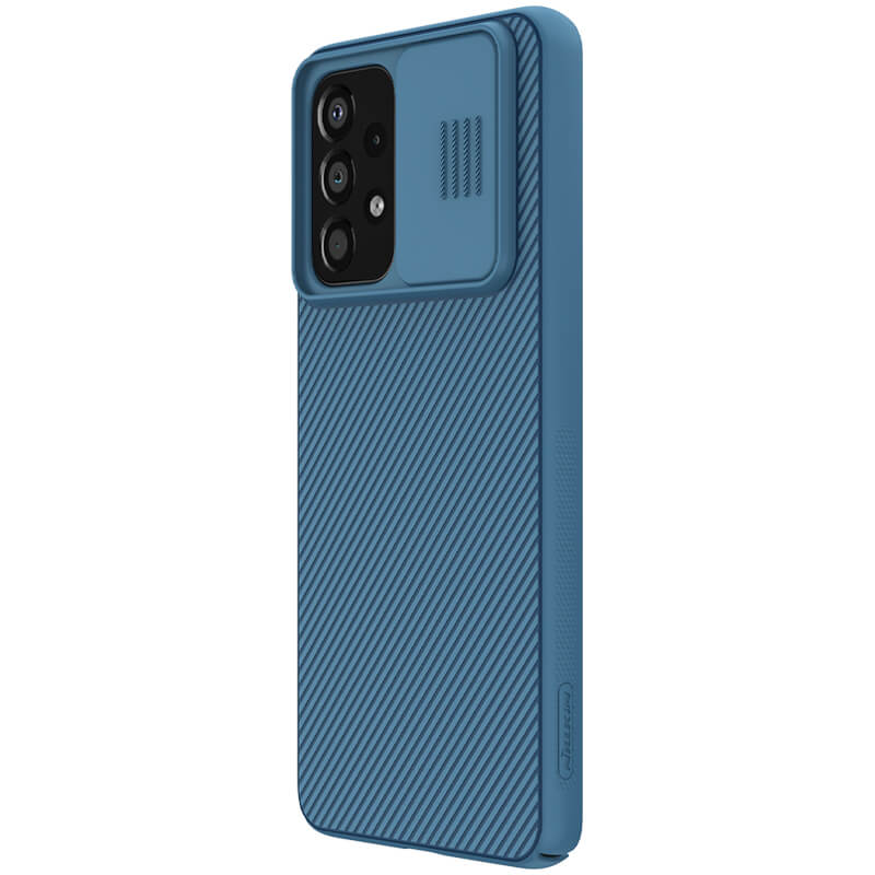 Карбоновая накладка Nillkin Camshield (шторка на камеру) для Samsung Galaxy A53 5G Синий / Blue на onecase.com.ua