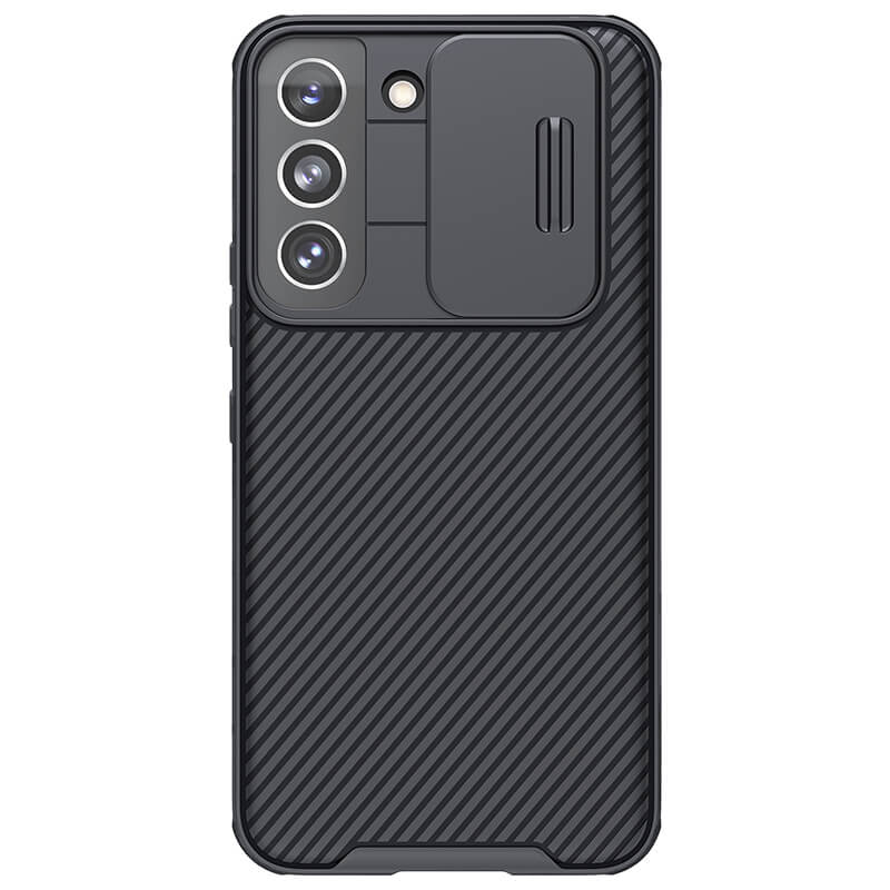 Карбоновая накладка Nillkin Camshield (шторка на камеру) для Samsung Galaxy S22+ (Черный / Black)