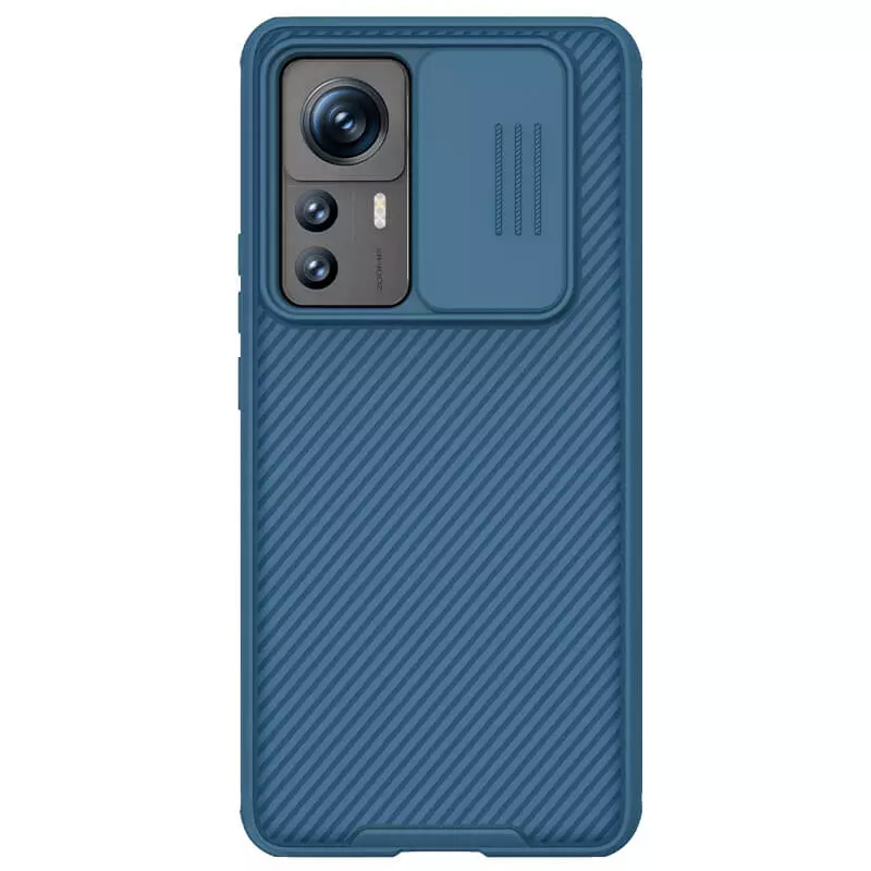 Карбоновая накладка Nillkin Camshield (шторка на камеру) для Xiaomi 12T Pro (Синий / Blue)