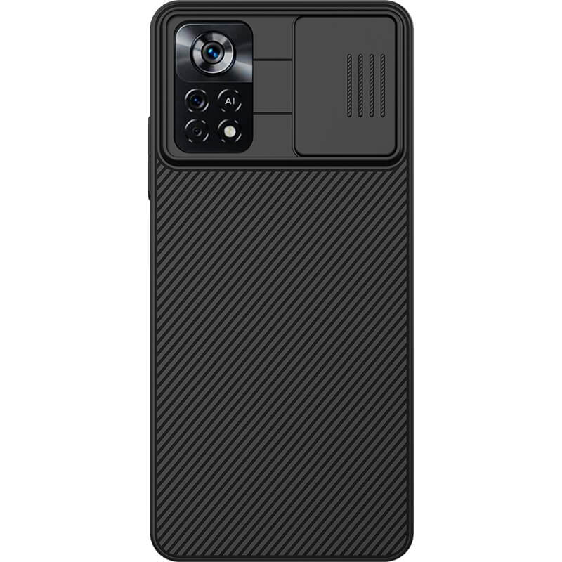 Карбонова накладка Nillkin Camshield (зі шторкою для камери) для Xiaomi Poco X4 Pro 5G (Чорний / Black)