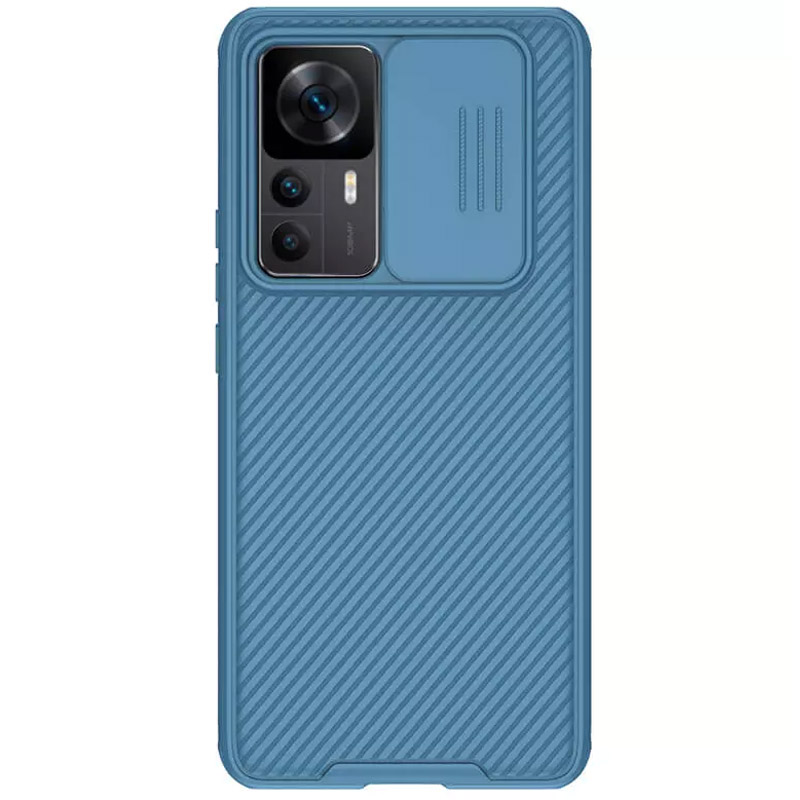 Карбоновая накладка Nillkin Camshield (шторка на камеру) для Xiaomi Redmi K50 Ultra (Синий / Blue)