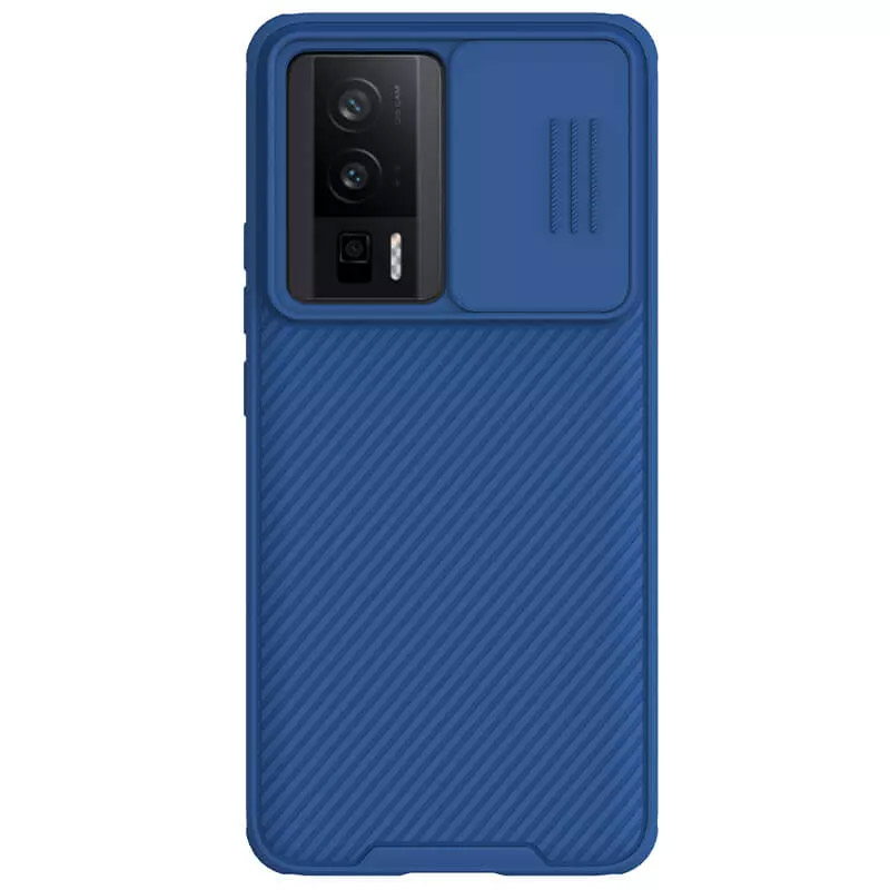 Карбоновая накладка Nillkin Camshield (шторка на камеру) для Xiaomi Redmi K60 / K60 Pro (Синий / Blue)