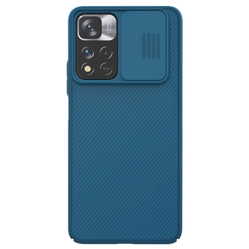 Карбоновая накладка Nillkin Camshield (шторка на камеру) для Xiaomi Redmi Note 11 Pro 4G/5G/12 Pro 4 (Синий / Blue)