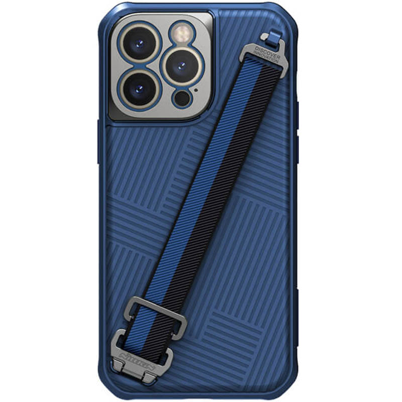 Карбоновая накладка Nillkin Strap Case для Apple iPhone 14 Pro Max (6.7") (Blue)