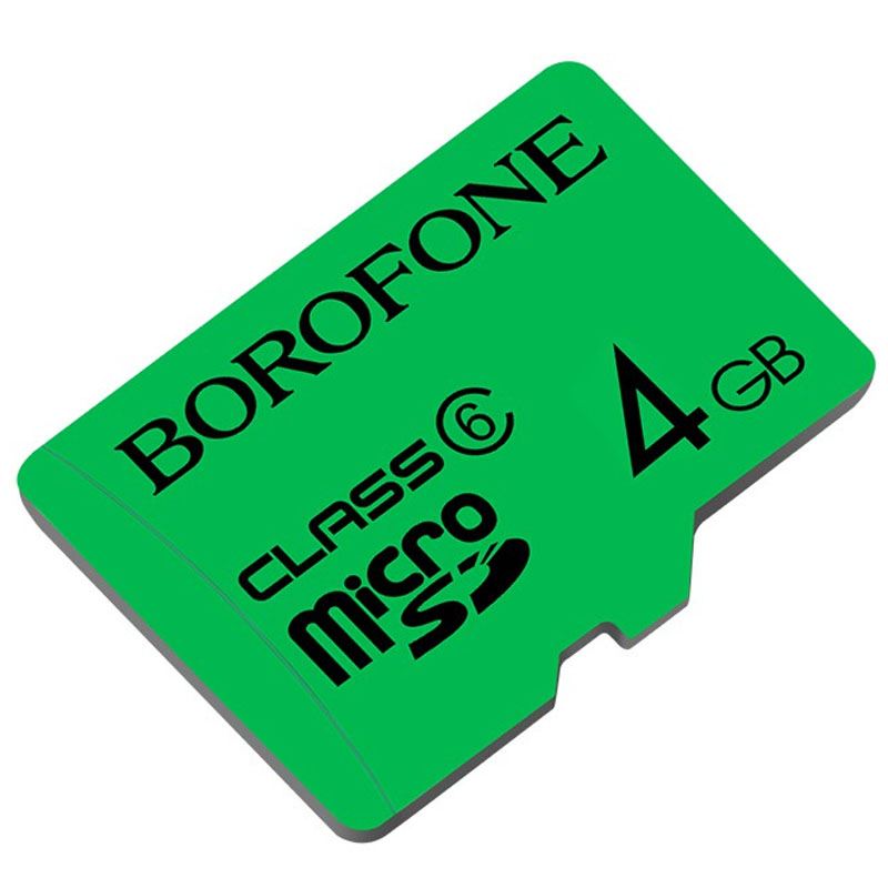 Карта памяти Borofone microSDHC 4GB TF high speed Card Class 10 (Зеленый)