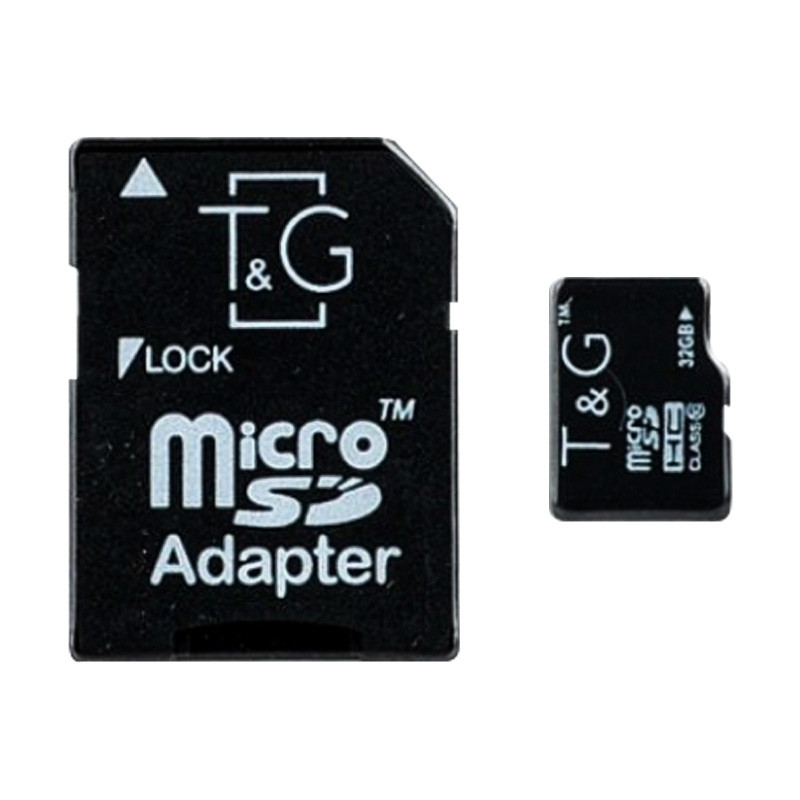 Карта памяти T&G microSDHC 32 GB class 10 (с адаптером) (Черный)