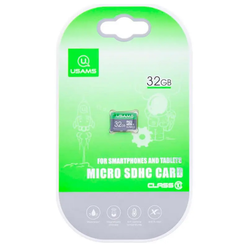Карта памяти Usams US-ZB094 (TF High Speed Card) microSDHC Class 10 - 32GB (без адаптера) (Green)