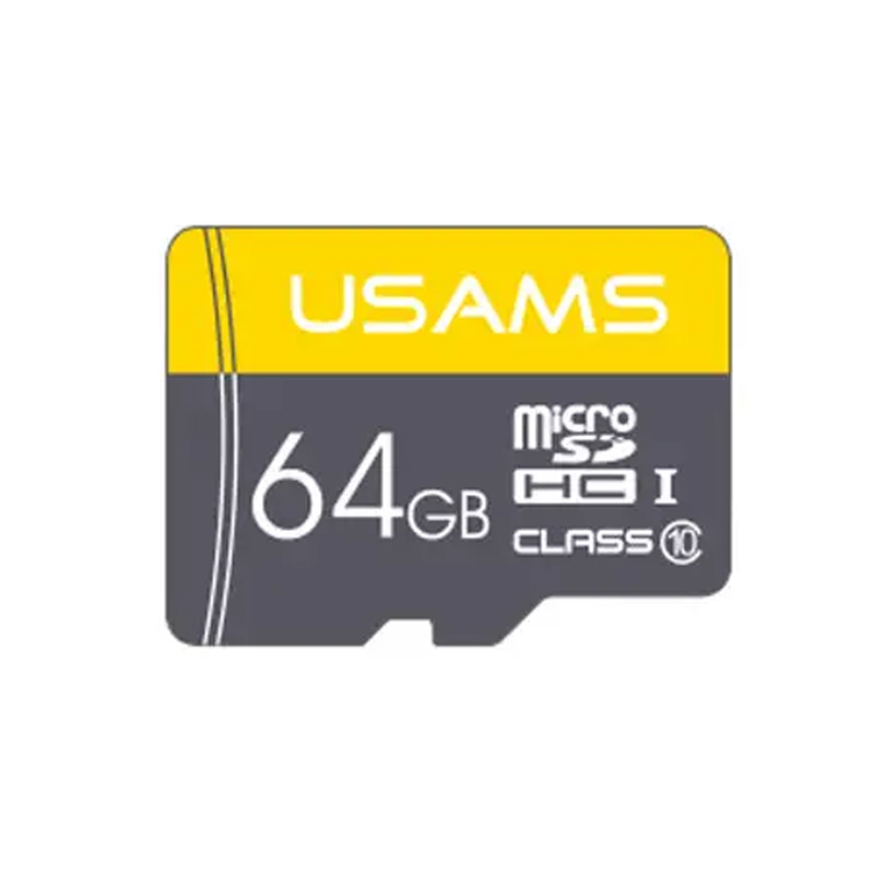 Карта памяти Usams US-ZB095 (TF High Speed Card) microSDHC Class 10 - 64GB (без адаптера) (Yellow)