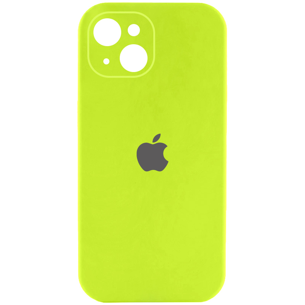 Чехол Silicone Case Full Camera Protective (AA) для Apple iPhone 14 (6.1") (Кислотно-зеленый / Acid Green)