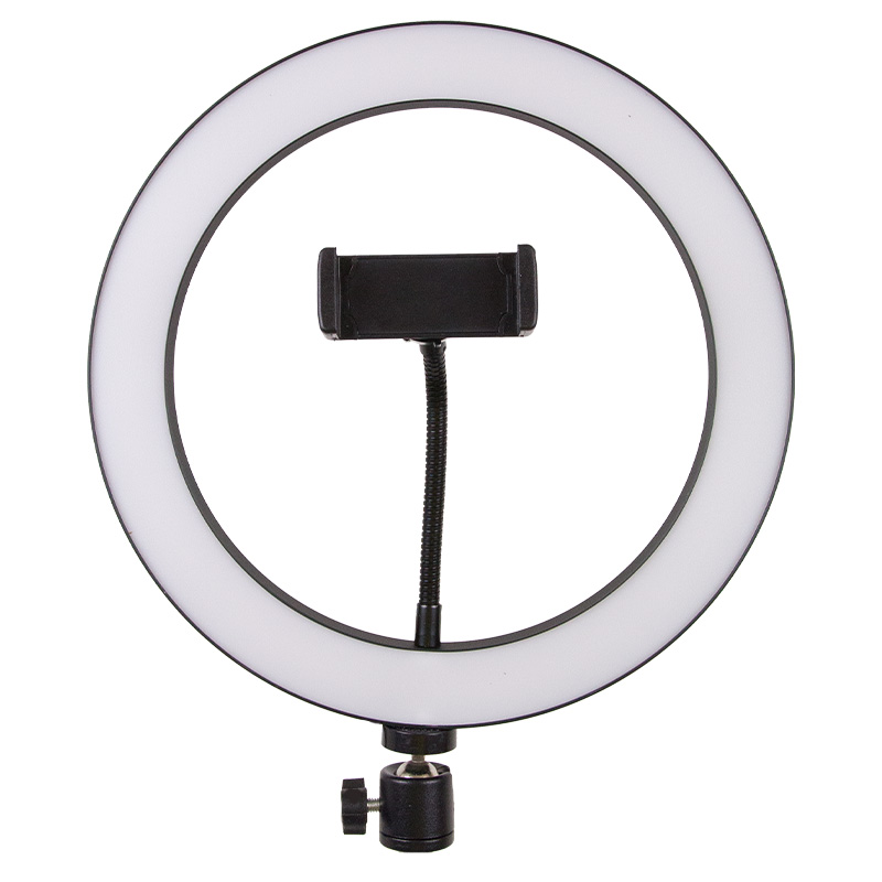 Кольцевая светодиодная LED лампа Flat Ring 10" + tripod 2.1m (Black)