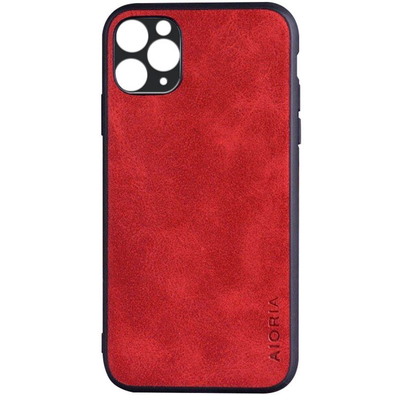 Кожаный чехол AIORIA Vintage для Apple iPhone 11 Pro Max (6.5") (Красный)