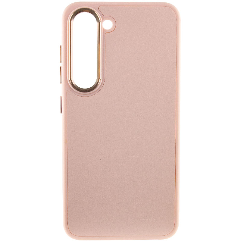 Кожаный чехол Bonbon Leather Metal Style для Samsung Galaxy S22+ (Розовый / Light pink)