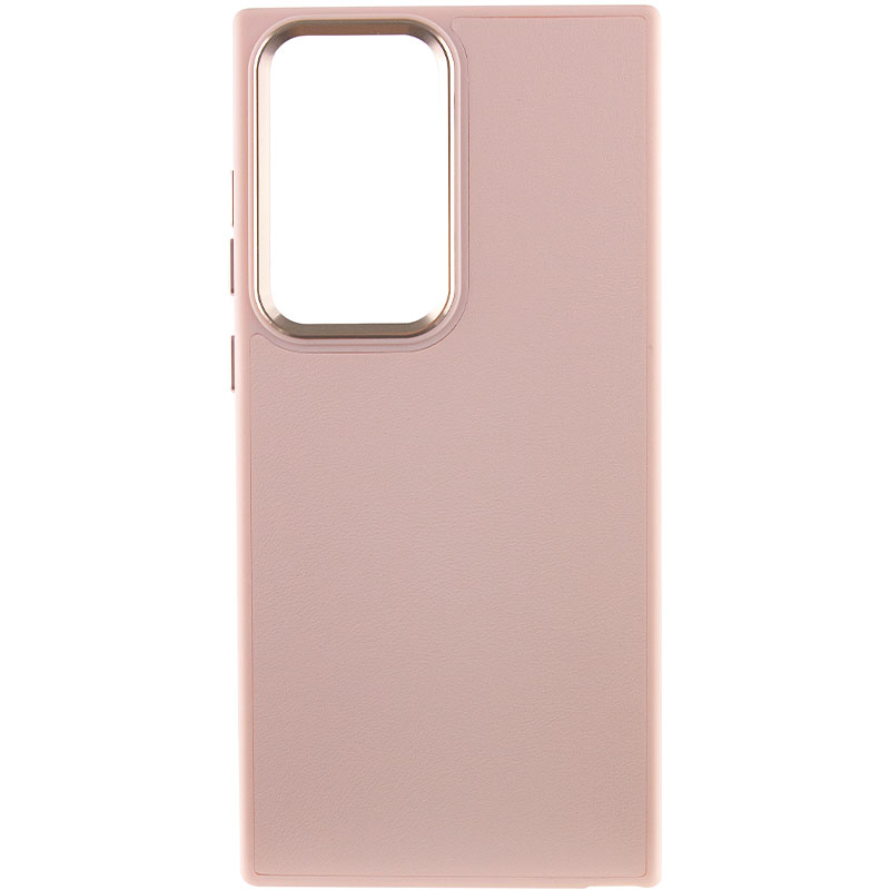 Кожаный чехол Bonbon Leather Metal Style для Samsung Galaxy S23 Ultra (Розовый / Light pink)