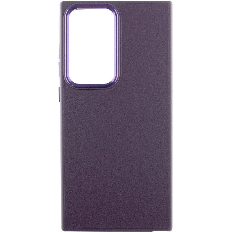 Шкіряний чохол Bonbon Leather Metal Style для Samsung Galaxy S23 Ultra (Темно фиолетовый / Dark Purple)