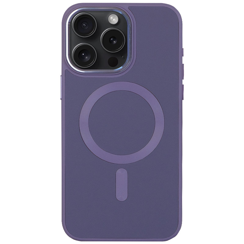 Шкіряний чохол Bonbon Leather Metal Style with MagSafe для Apple iPhone 11 Pro Max (6.5") (Сірий / Lavender)