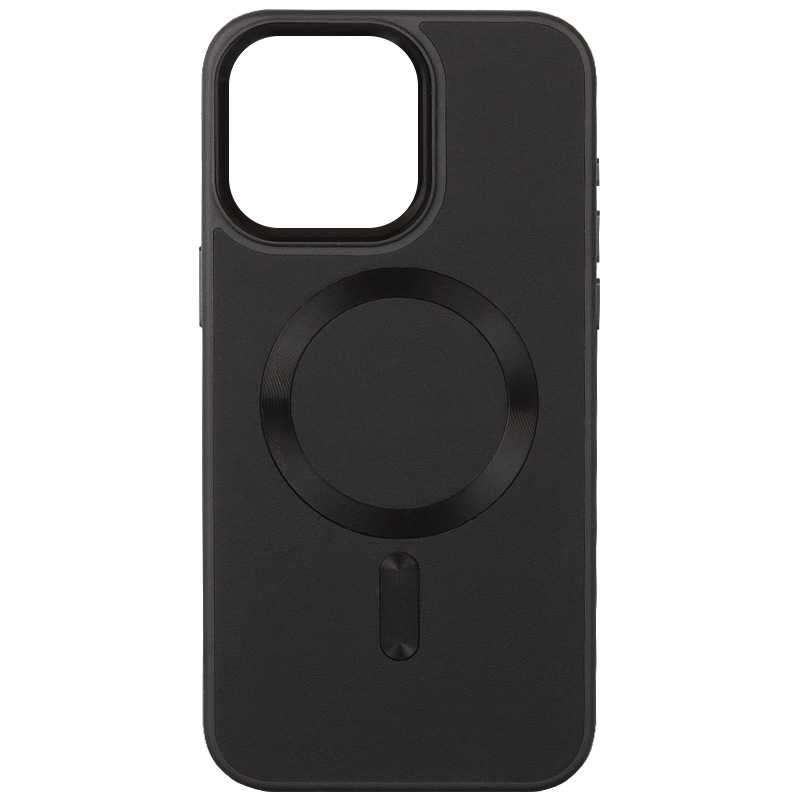 Шкіряний чохол Bonbon Leather Metal Style with MagSafe для Apple iPhone 15 (6.1") (Чорний / Black)