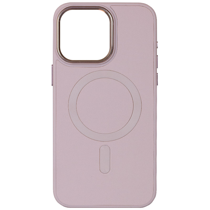 Кожаный чехол Bonbon Leather Metal Style with MagSafe для Apple iPhone 15 Plus (6.7") (Розовый / Light pink)