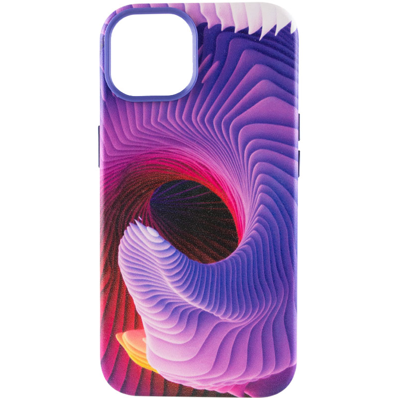 Кожаный чехол Colour Splash with MagSafe для Apple iPhone 13 (6.1") (Purple / Pink)