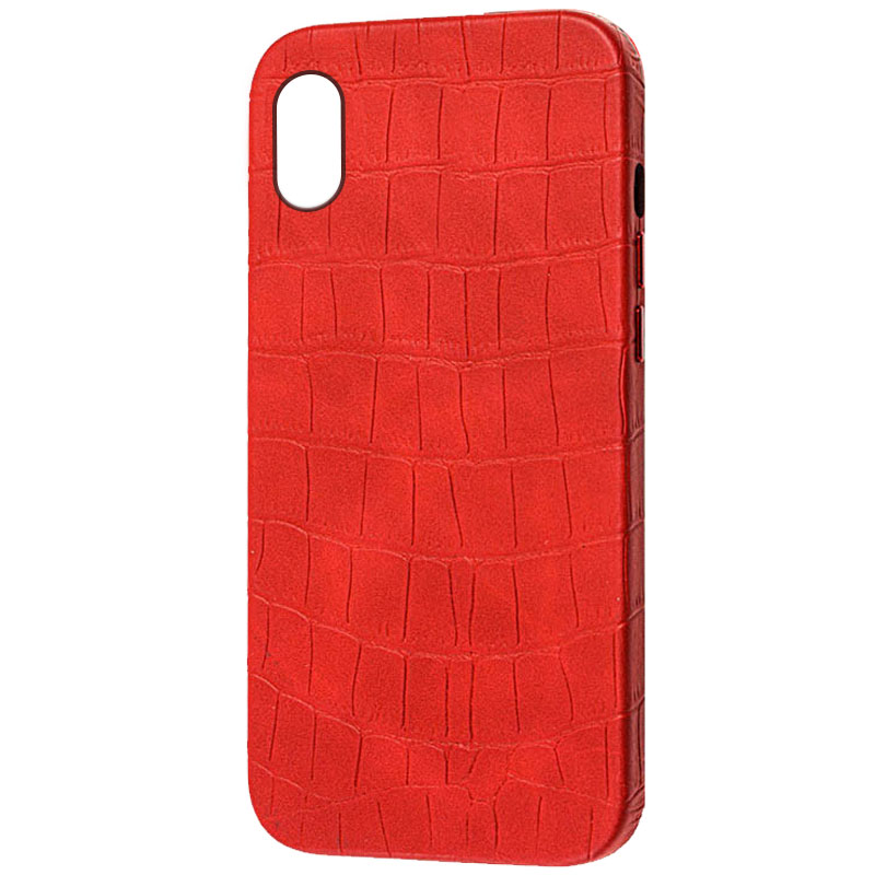 Кожаный чехол Croco Leather для Apple iPhone XR (6.1") (Red)