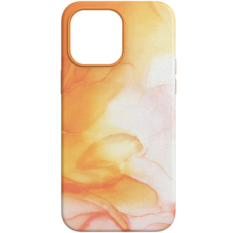 Шкіряний чохол Figura Series Case with MagSafe для Apple iPhone 13 (6.1") (Orange)