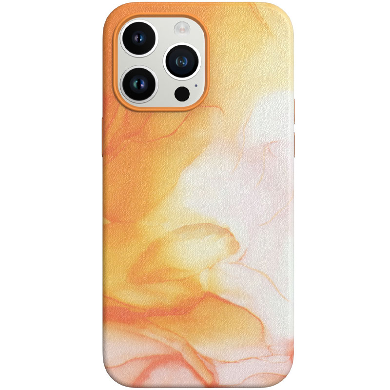 Кожаный чехол Figura Series Case with MagSafe для Apple iPhone 13 Pro (6.1") (Orange)