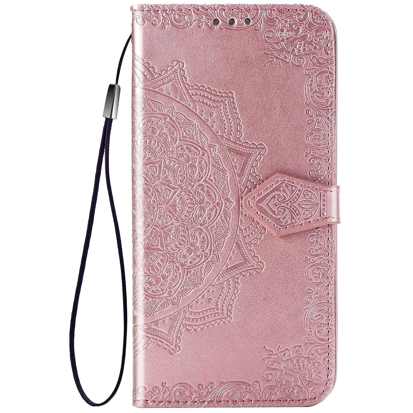 Кожаный чехол (книжка) Art Case с визитницей для Oppo A15s (Розовый)