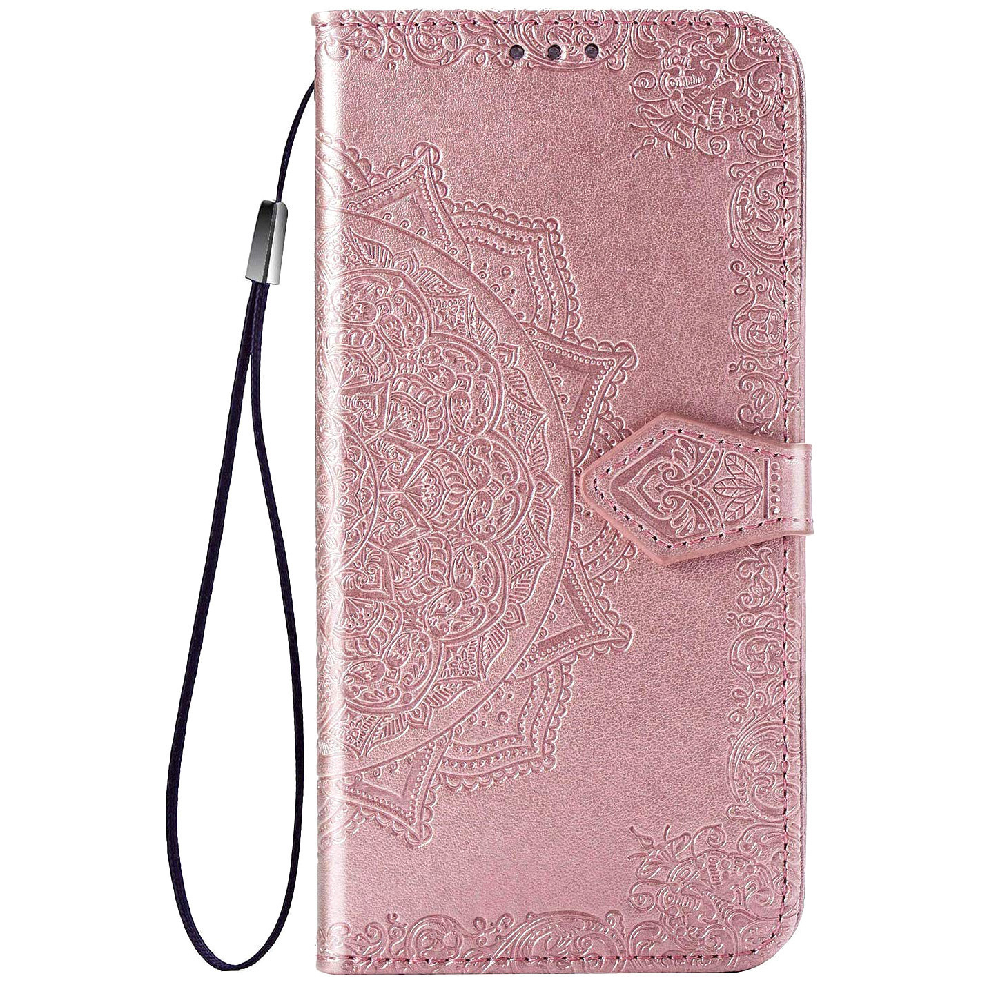 Кожаный чехол (книжка) Art Case с визитницей для Oppo A74 4G (Розовый)