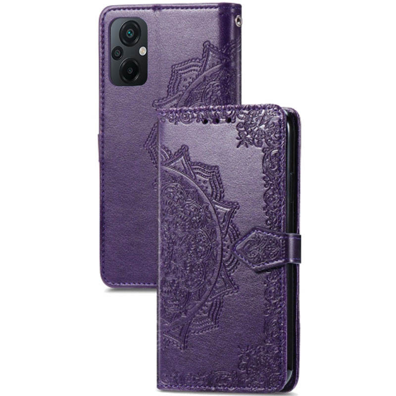 Кожаный чехол (книжка) Art Case с визитницей для Xiaomi Poco M5 (Фиолетовый)
