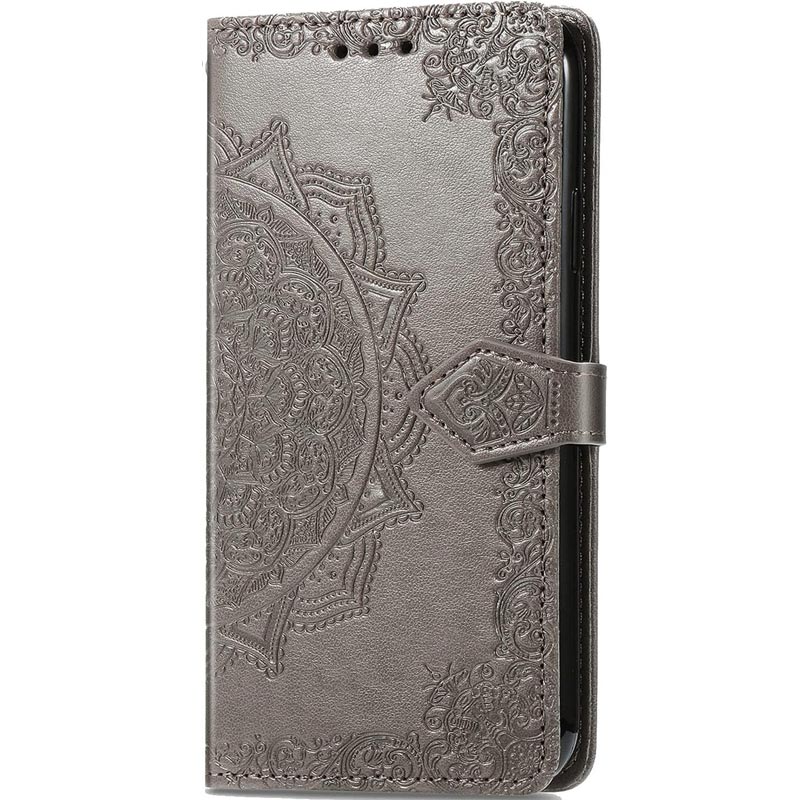 Кожаный чехол-книжка Art Case с визитницей для Xiaomi Redmi 13 4G / Poco M6 4G (Серый)