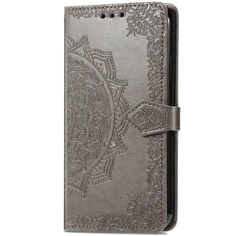 Кожаный чехол (книжка) Art Case с визитницей для ZTE Blade A51 (Серый)