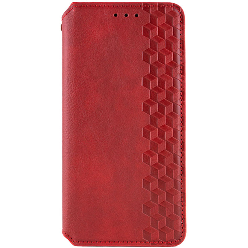 Кожаный чехол книжка GETMAN Cubic (PU) для Motorola Moto E40 (Красный)