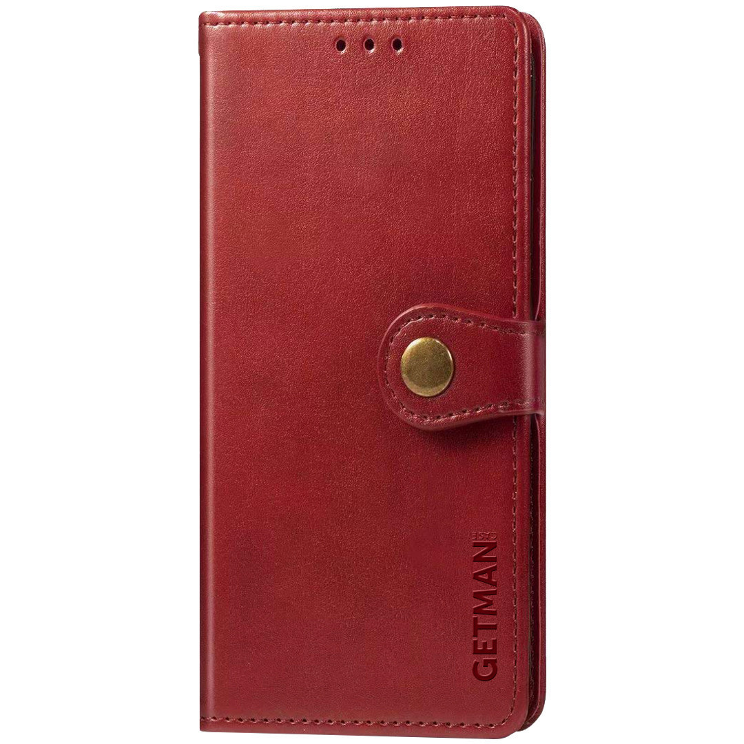 Кожаный чехол книжка GETMAN Gallant (PU) для Motorola Moto E40 (Красный)