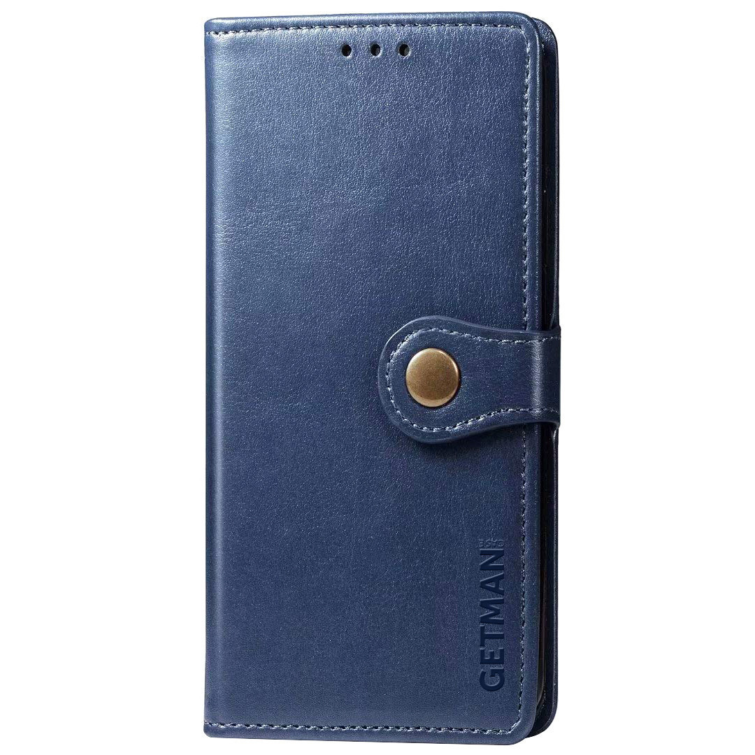 Кожаный чехол книжка GETMAN Gallant (PU) для Xiaomi Redmi Note 10 Pro / 10 Pro Max (Синий)