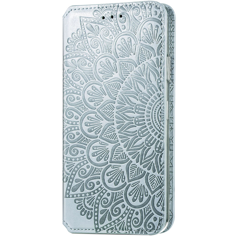 Шкіряний чохол книжка GETMAN Mandala (PU) для Xiaomi Redmi 10X (Сірий)