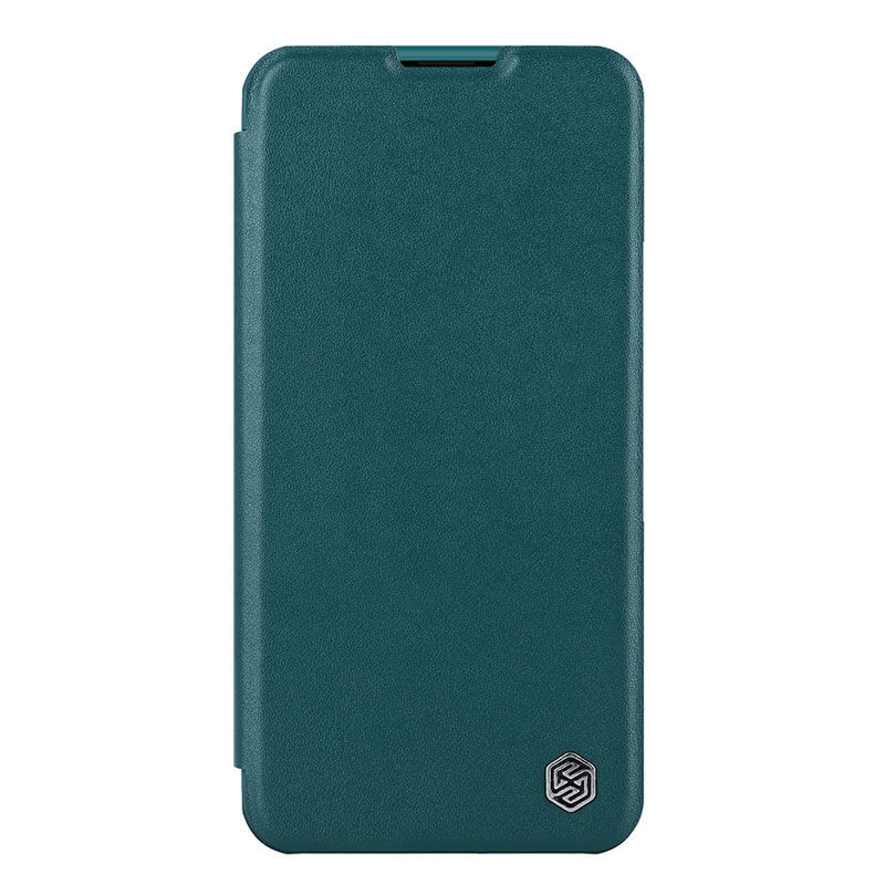 Кожаный чехол (книжка) Nillkin Qin Pro Plain Camshield для Apple iPhone 14 Plus (6.7") (Зеленый)