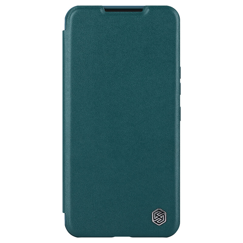 Кожаный чехол (книжка) Nillkin Qin Pro Plain Camshield для Samsung Galaxy S22+ (Зеленый)