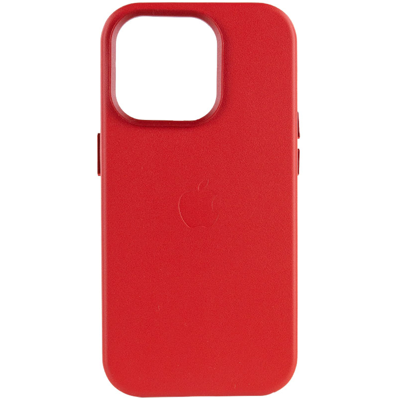 Кожаный чехол Leather Case (AA Plus) with MagSafe для Apple iPhone 13 Pro (6.1") (Crimson)