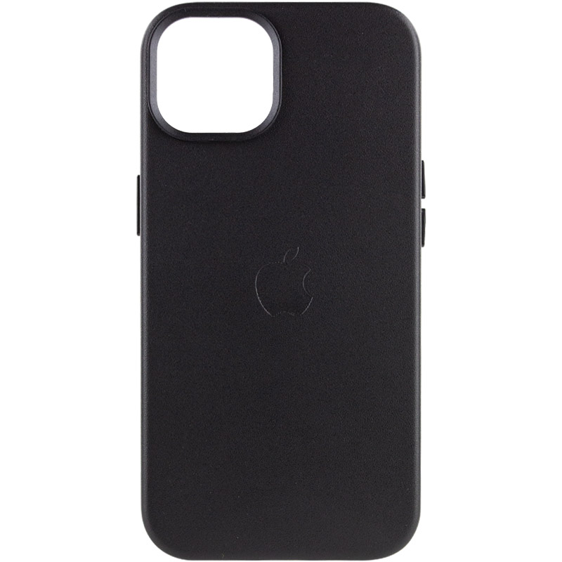 Кожаный чехол Leather Case (AA Plus) with MagSafe для Apple iPhone 14 (6.1") (Black)