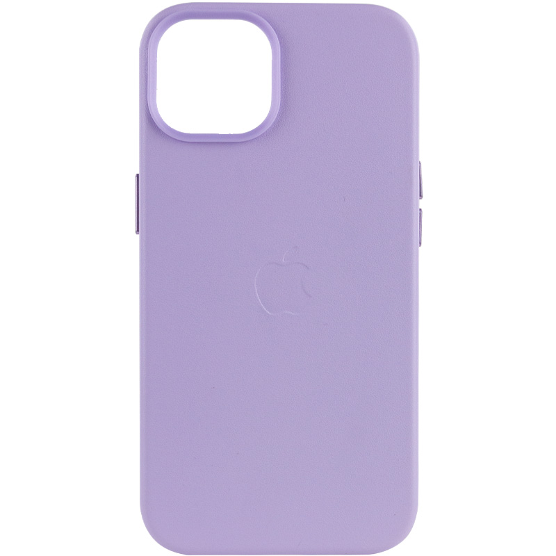 Кожаный чехол Leather Case (AA Plus) with MagSafe для Apple iPhone 14 (6.1") (Elegant purple)